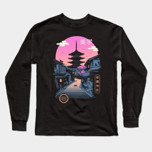 Pagoda Wave Aesthetics Long Sleeve T-Shirt